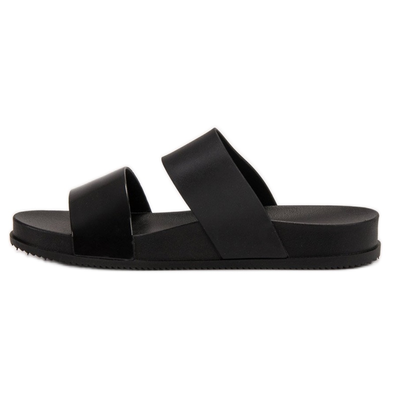 SHELOVET Divatos gumi papucs fekete 1