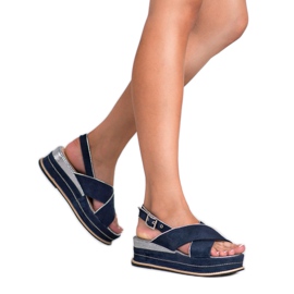 Lily Shoes Csattal rögzíthető szandál kék 1