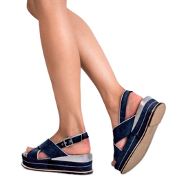 Lily Shoes Csattal rögzíthető szandál kék 2