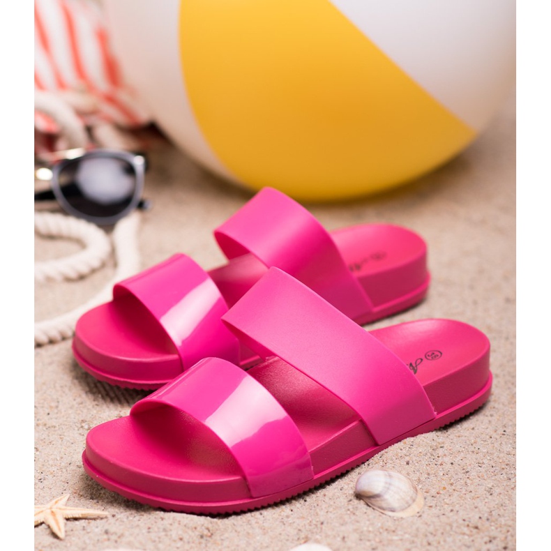 SHELOVET Divatos gumi papucs rózsaszín 1