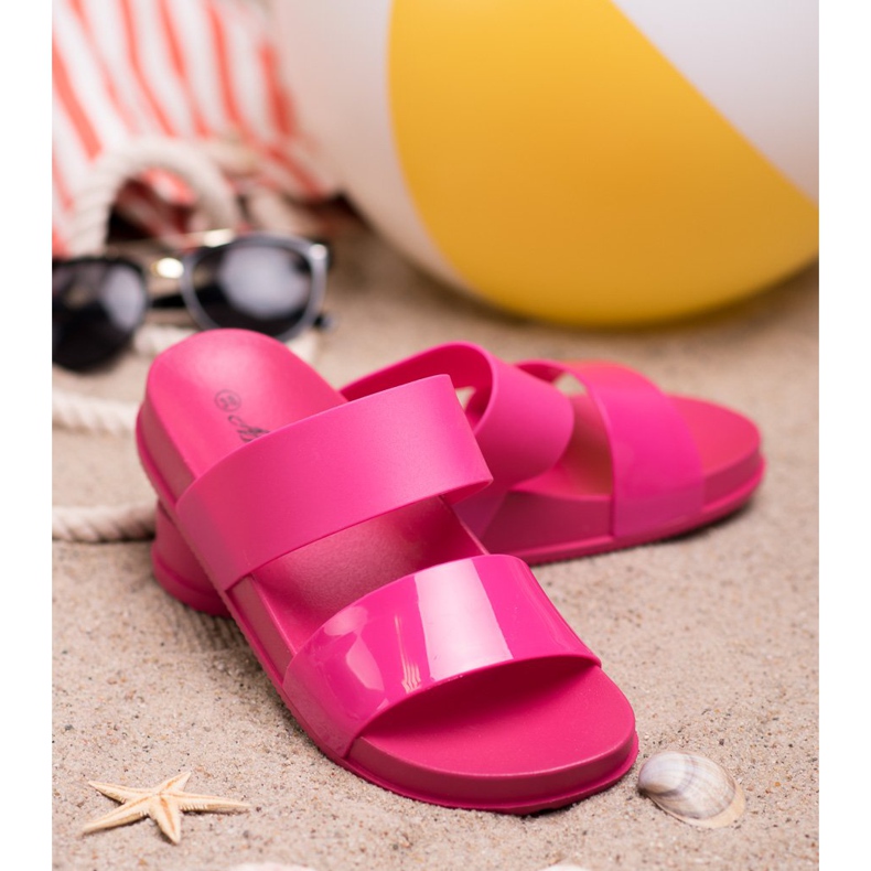 SHELOVET Divatos gumi papucs rózsaszín 2