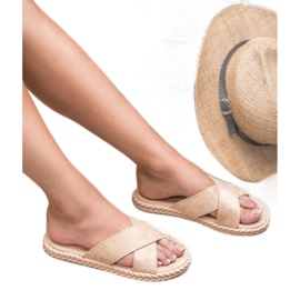 SHELOVET Velúr papucs barna 1