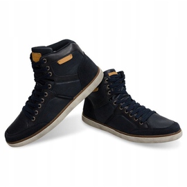 Magas cipők Natúr bőr XF117 Navy Blue sötétkék 1