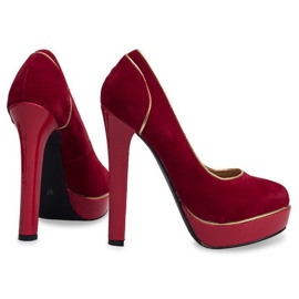 Klasszikus Stilettos On The Platform 805 Red piros 1