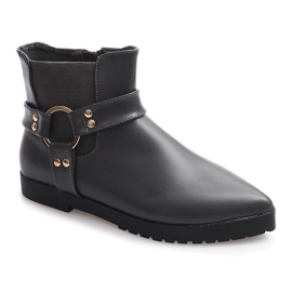 Meleg, elegáns csizma csattal HW14 szürke 2 Meleg, elegáns csizma csattal HW14 szürke 2
