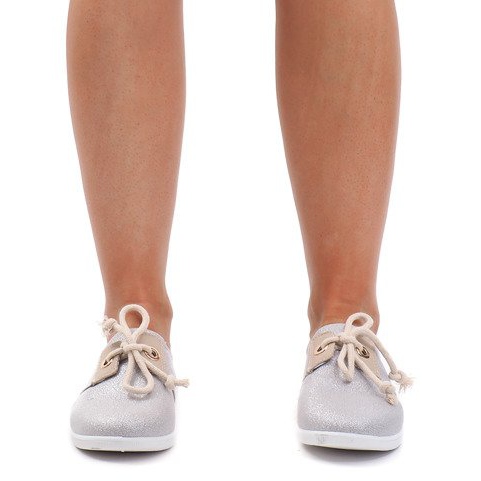 VT79-3 Ezüst fűzős cipők szürke 2
