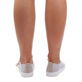 VT79-3 Ezüst fűzős cipők szürke 1