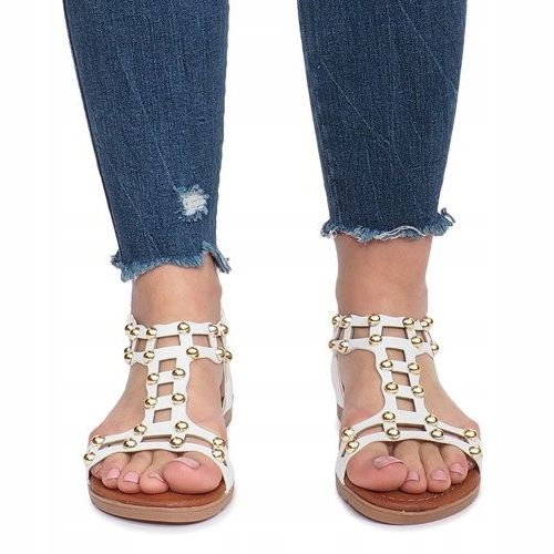 Nyári fehér lapos szandál 1