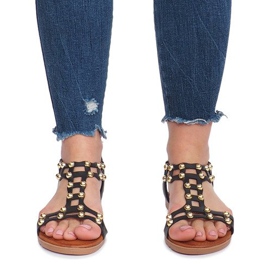 Nyári fekete lapos szandál 1