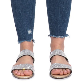 Fekete lapos szandál Indulge gyémánttal 1