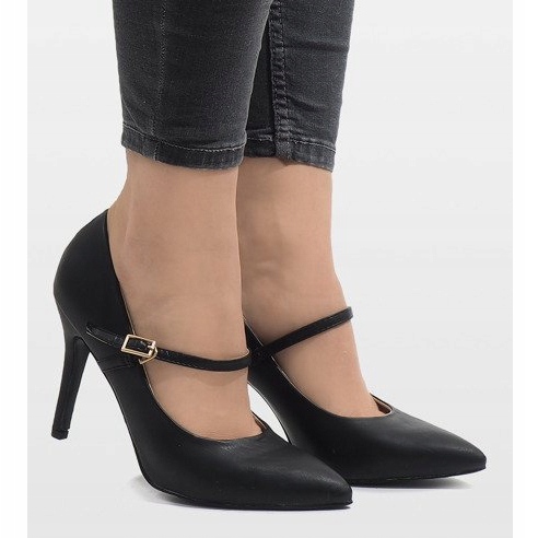 Fekete klasszikus magassarkú Montr 1