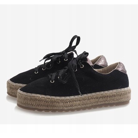 Fekete BB01P fűzött espadrillák 1