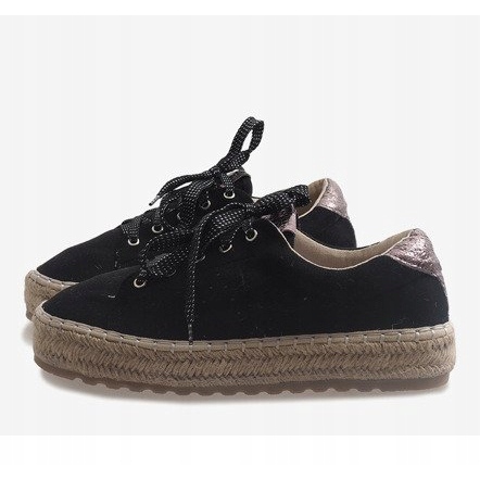Fekete BB01P fűzött espadrillák 2