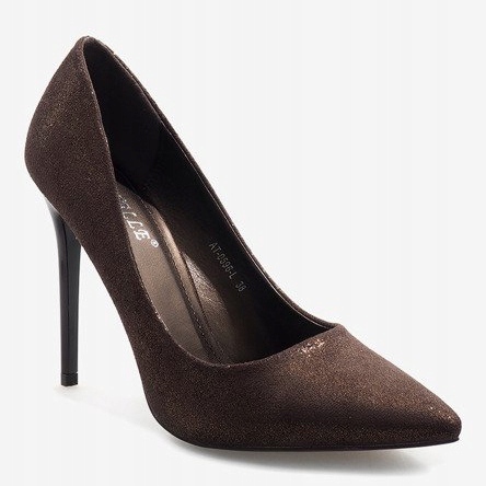 Barna klasszikus magas sarkú cipő AT-0596-L 1