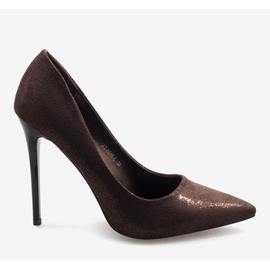 Barna klasszikus magas sarkú cipő AT-0596-L 2