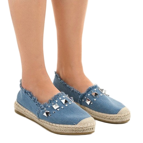 Kék farmer espadrilles A608 1