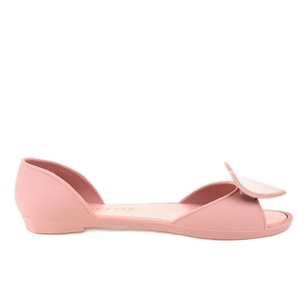 Rózsaszín melissa gumi balerinák szívvel KM121-24 1