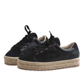 Fekete LX-07 fűzött espadrilles 2
