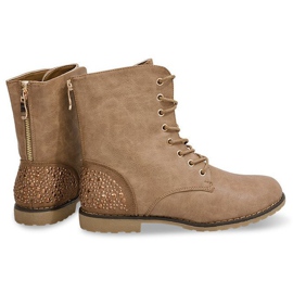 Gazdagon díszített csizma 1511-8 Khaki sokszínű zöld 1