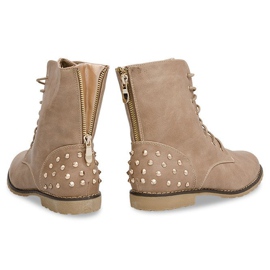 Gazdagon díszített csizma 1511-2 Khaki sokszínű zöld 1