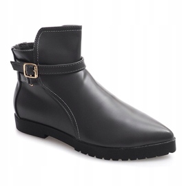 Meleg, elegáns csizma csattal HW12 szürke 2