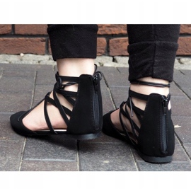 Nyitott / kötött balett szandál 6701 Fekete 1