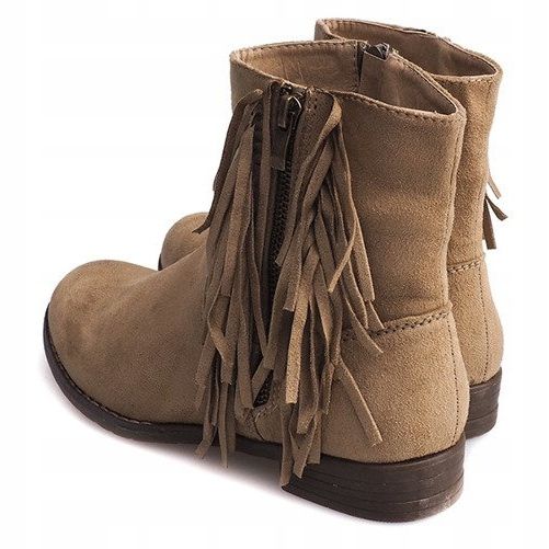 Meleg velúr csizma Boho RMB-19 Khaki 2