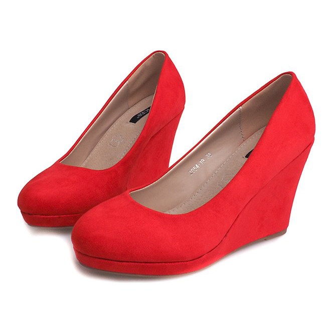 Suede szivattyúk On Wedge 2054 Red piros 1