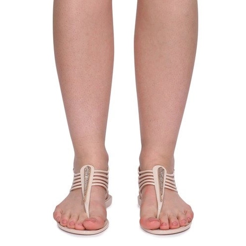 Meliski szandál Cyrkoniami 001-356 bézs színben 2