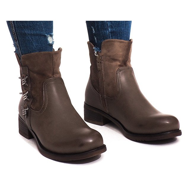 Meleg csizma 4417 Khaki sokszínű zöld 1