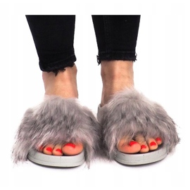 Papucs szőrmével HN51-5 szürke 1