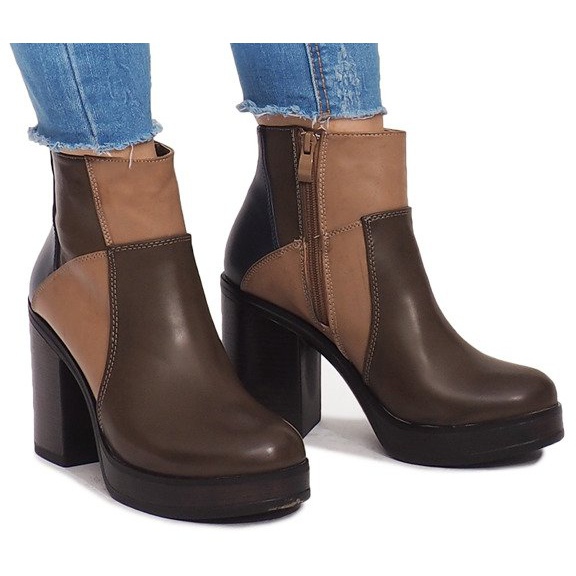 Csizma sarkán, rugalmas YBS280 khaki színnel sokszínű zöld 2