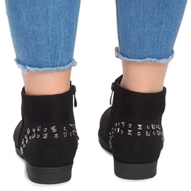 Velúr csizma csapokkal 30696 Fekete 2