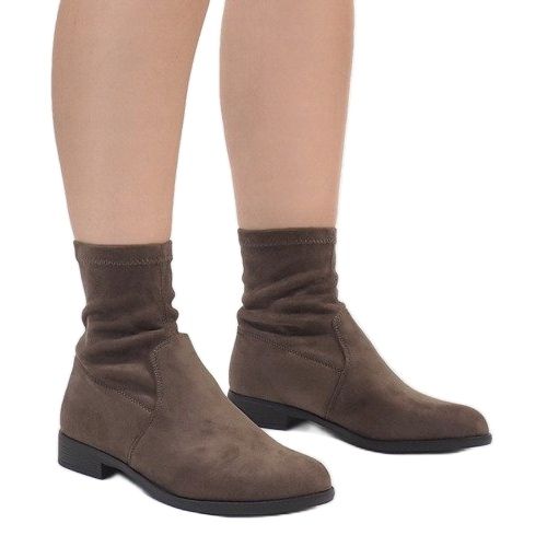 Velúr csizma Jodhpur XQ99 Khaki sokszínű zöld 1