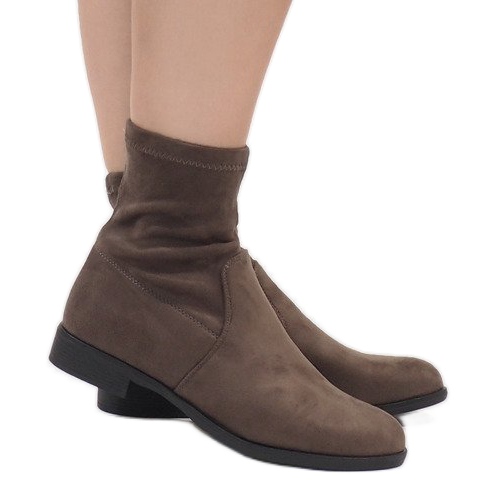 Velúr csizma Jodhpur XQ99 Khaki sokszínű zöld 2