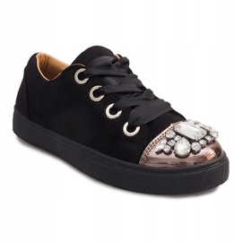 Gazdagon díszített cipők 6192 Fekete 1