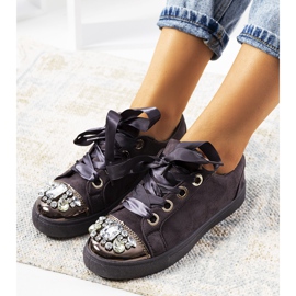 Gazdagon díszített cipők 6192 Szürke 2