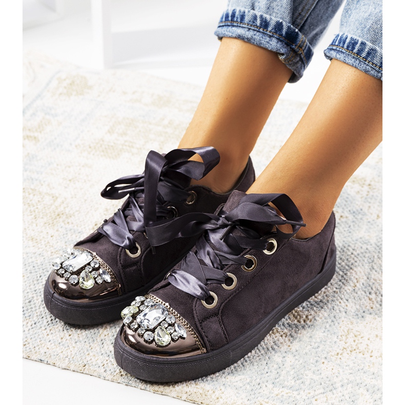 Gazdagon díszített cipők 6192 Szürke 2