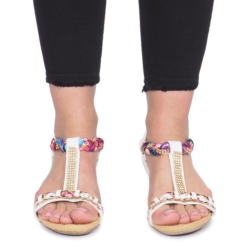 Fehér szandál finom Ruixin ék sarkán 1