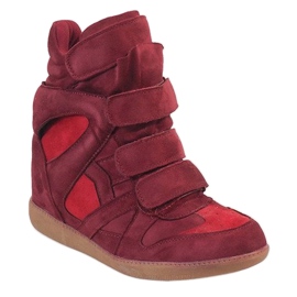 Bordó ék cipők H6601-45 piros 1
