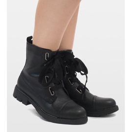 Kayla Shoes Fekete fűzős csizma S161 1