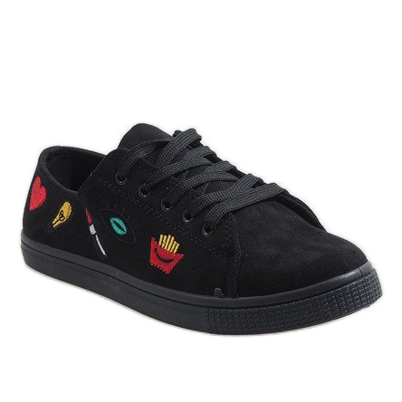 Fekete cipők JX42 bélyegző 1