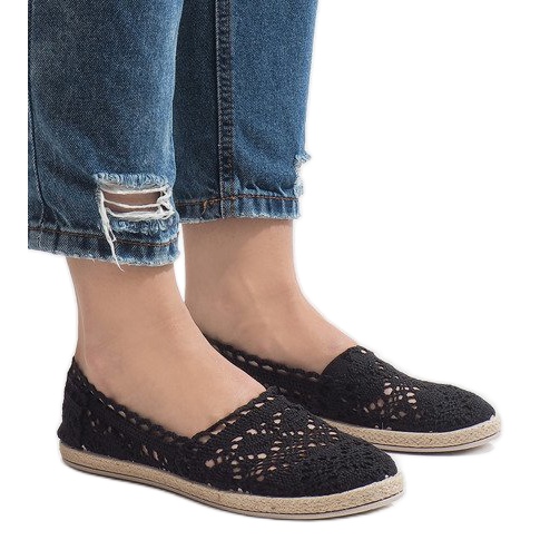 JX57P fekete csipke cipők 2