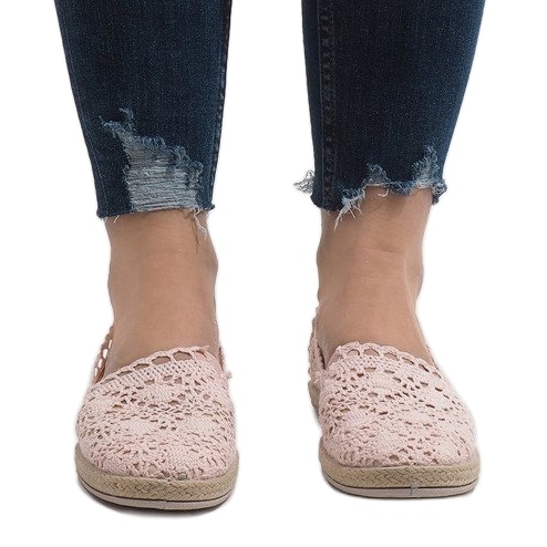JX57P rózsaszín csipke cipők 2