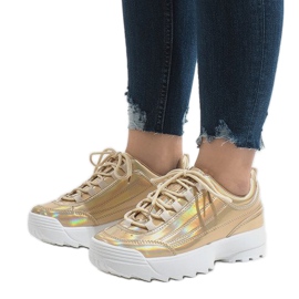 Arany divatos sportcipő 82017 aranysárga 1