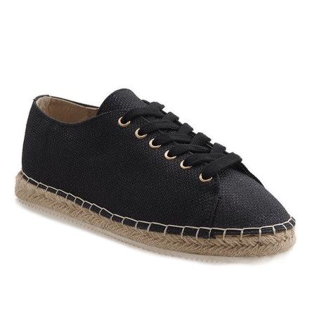 Fekete fűzős espadrilles 831-1 1