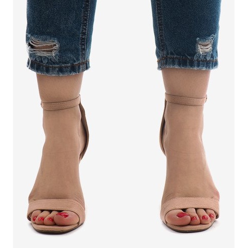 Rózsaszín velúr szandál SY-31P 2