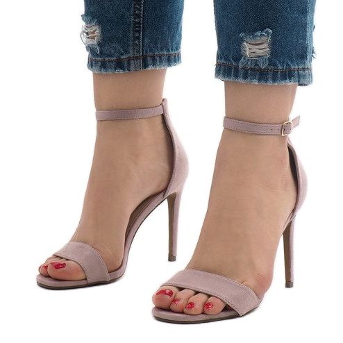 Lila velúr magas sarkú szandál SY-31P ibolya 1