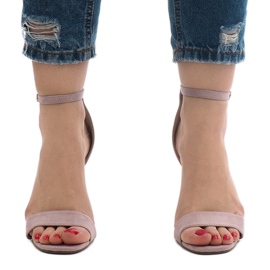 Lila velúr magas sarkú szandál SY-31P ibolya 2