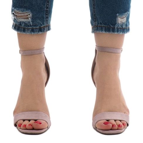 Lila velúr magas sarkú szandál SY-31P ibolya 2